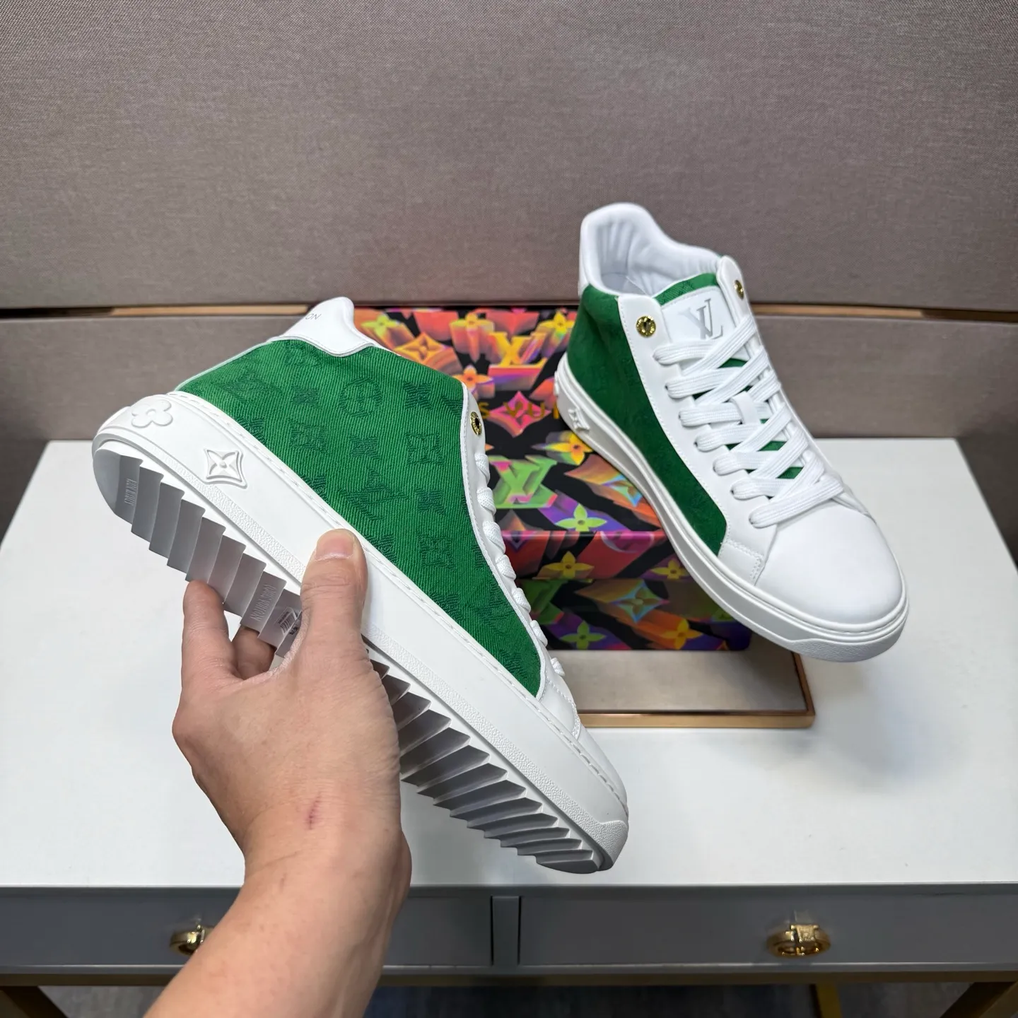Men's men's shoes 💰pp560 [LV～] Men's casual high-top shoes 2025z cabinet sales simultaneously 🔶Size: 38-44#️⃣ 🔷4 colors🔜The upper is made of multi-material splicing➕Mesh lining, comfortable and breathable, sole: original comfortable and wear-resistant outsole, ⚠️real thing📱photographed🎬real thing is better📢📢📢